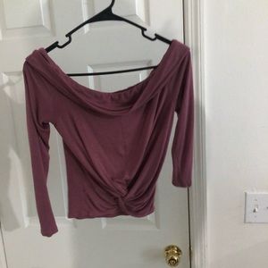 cute off the shoulder shirt -cropped